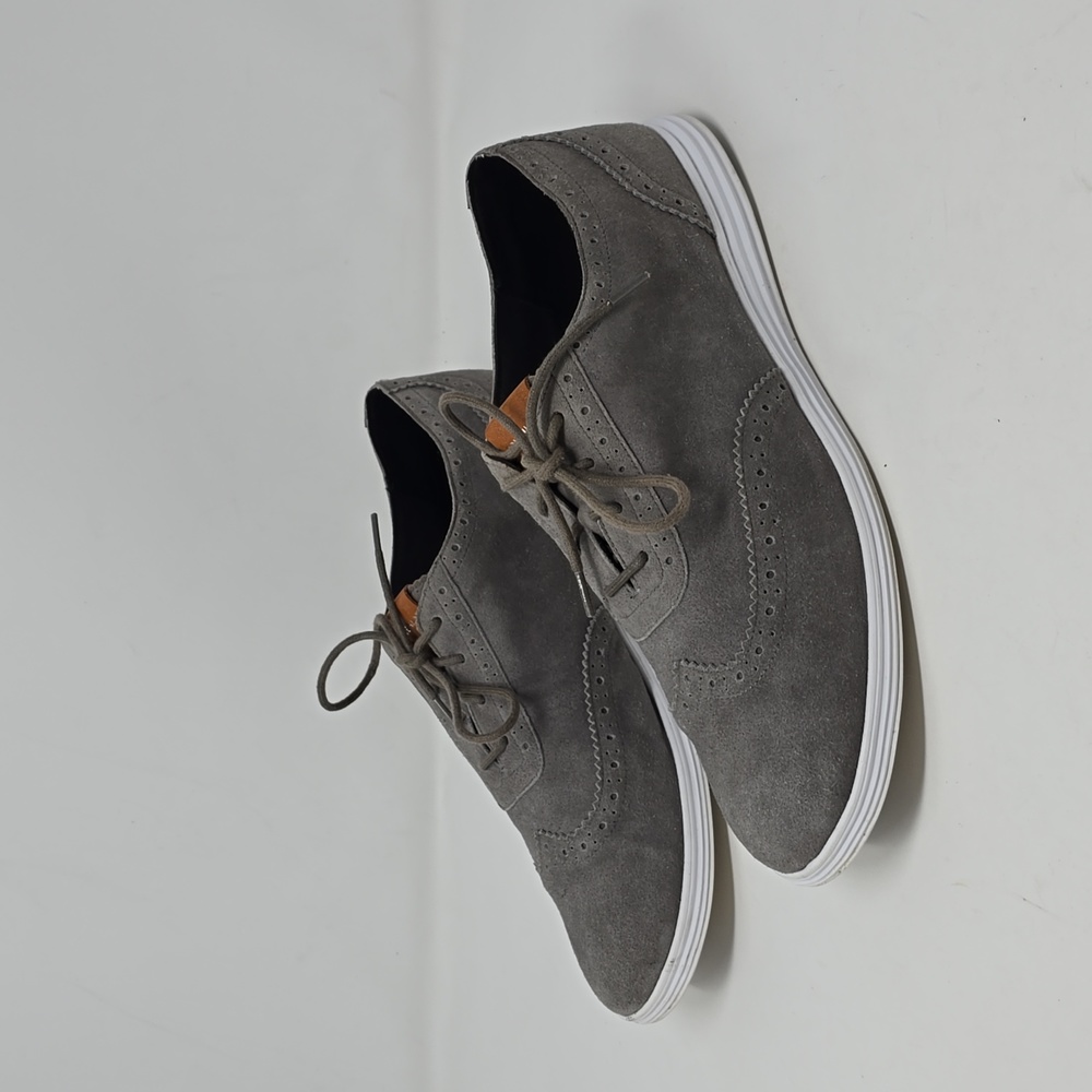 Cole Haan Misha Grand'os Women Gray Suede Oxford II Wingtip Shoes Size 10.5